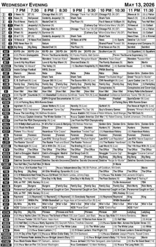 Wednesday evening TV listings